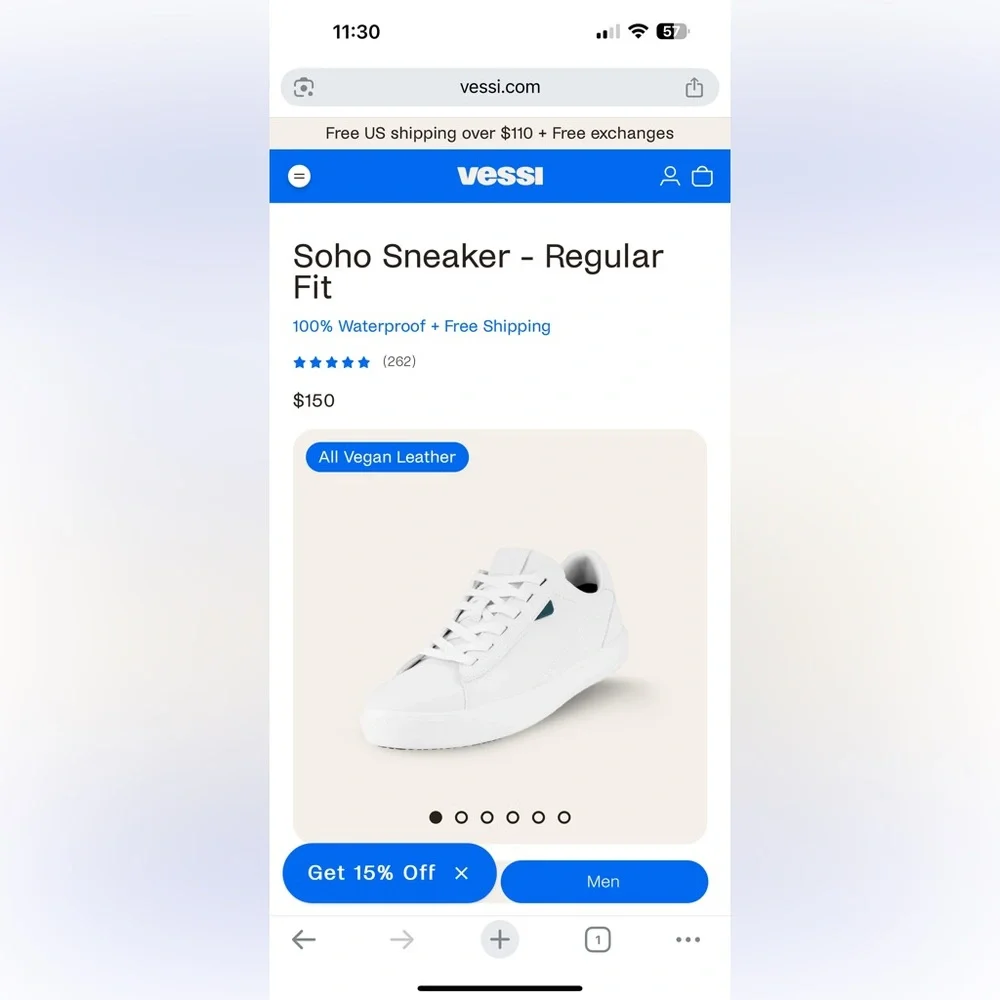 Vessi Waterproof Leather Court Sneaker